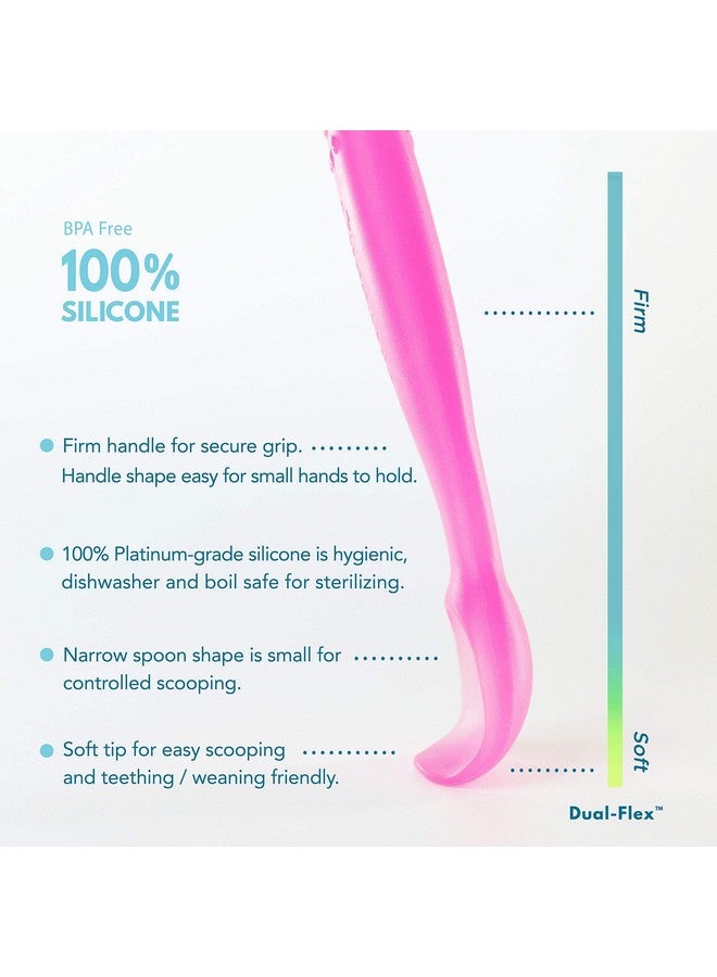 ChooMee Silicone Baby Spoons | 4 Months +, First Stage Baby Led Weaning and Self Feeding | Soft Spoon with Firm Handle | Designed in USA, BPA Free, Premium grade Platinum Silicone | 2 CT - Image 4