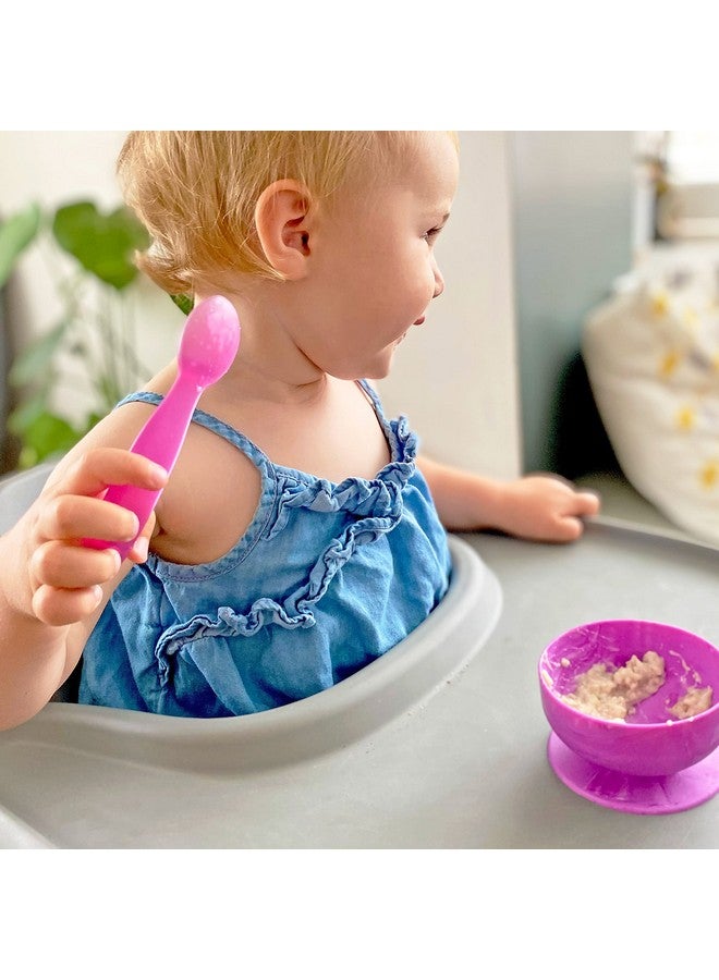 ChooMee Silicone Baby Spoons | 4 Months +, First Stage Baby Led Weaning and Self Feeding | Soft Spoon with Firm Handle | Designed in USA, BPA Free, Premium grade Platinum Silicone | 2 CT - Image 2
