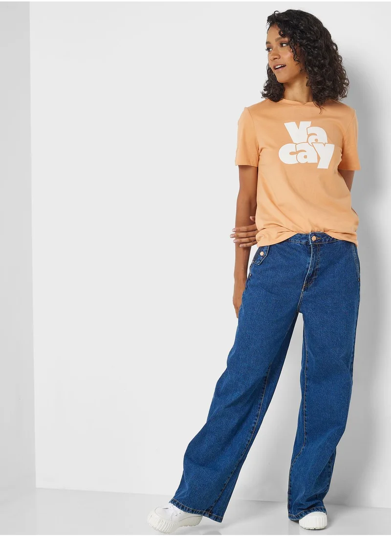 NOISY MAY Nmashley Nw Wide Leg Jeans Vi140Db Bg