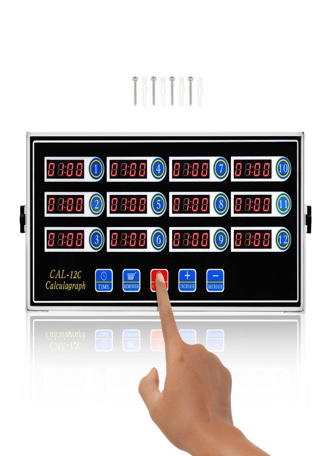 BEAMNOVA 12 Channels Digital Kitchen Timer for Cooking Loud Alarm Stainless Steel Clock Hours and Minutes Seconds Volume Control Electronic Calculator - Image 1