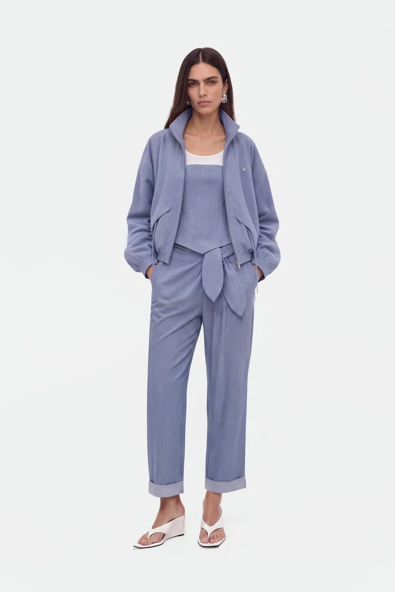 Nocturne  Tie Detail Pleated Trousers for Women | Best Price UAE