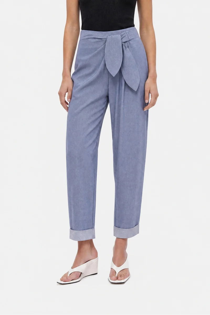 Nocturne  Tie Detail Pleated Trousers for Women | Best Price UAE