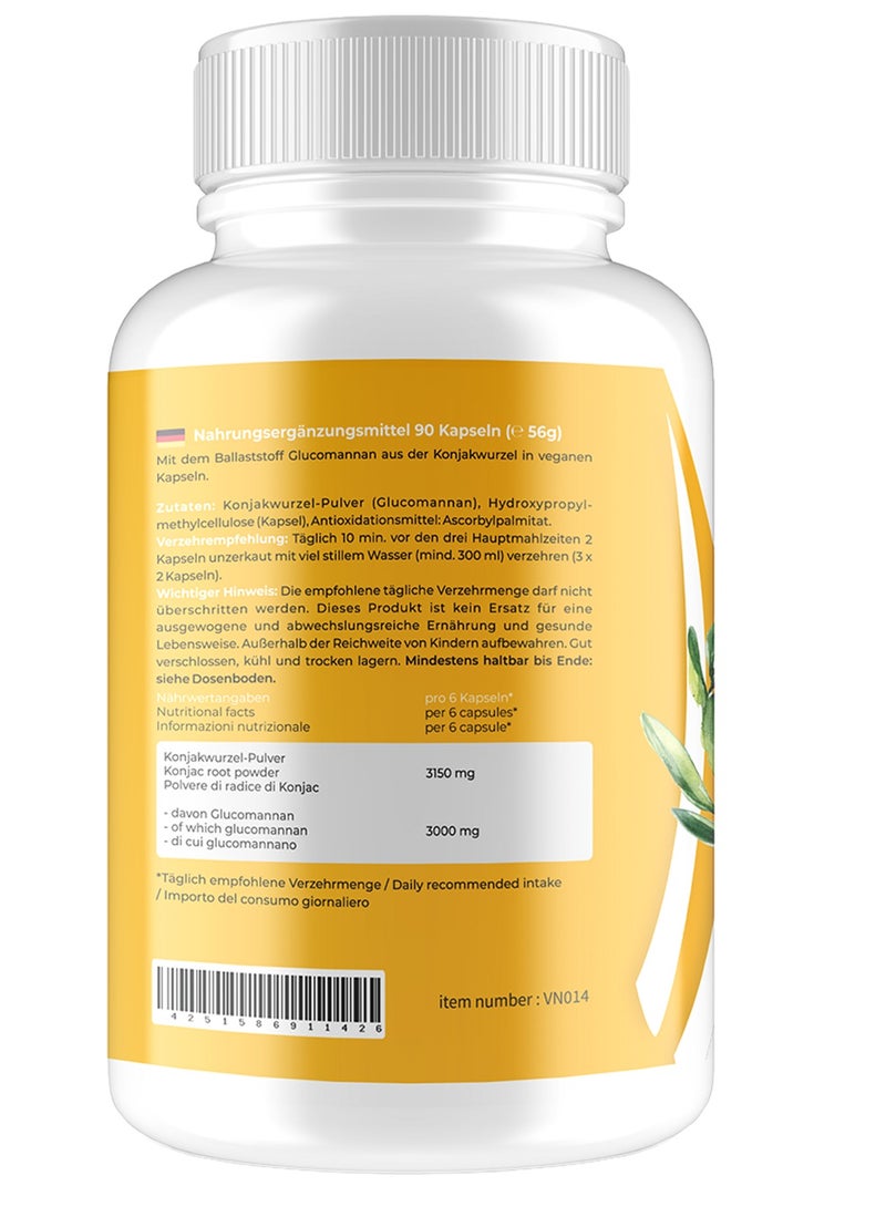 VITASIGN Premium Glucomannan 500mg, 90 Vegan Capsules – For weight management, Digestion and gut health - Image 2