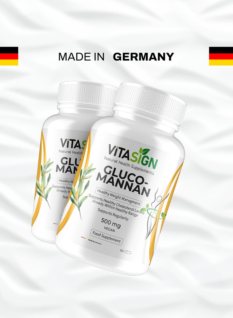 VITASIGN Premium Glucomannan 500mg, 90 Vegan Capsules – For weight management, Digestion and gut health - Image 3