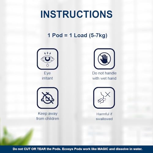 Ecosys 3-in-1 Dissolvable Magic Laundry Pods for 10 washes: Bio Enzymes Infused, Tough Stain Fighter for Top & Front Load with Floral Aroma,1 Pod = 1 Wash for 5-7kg - Image 5