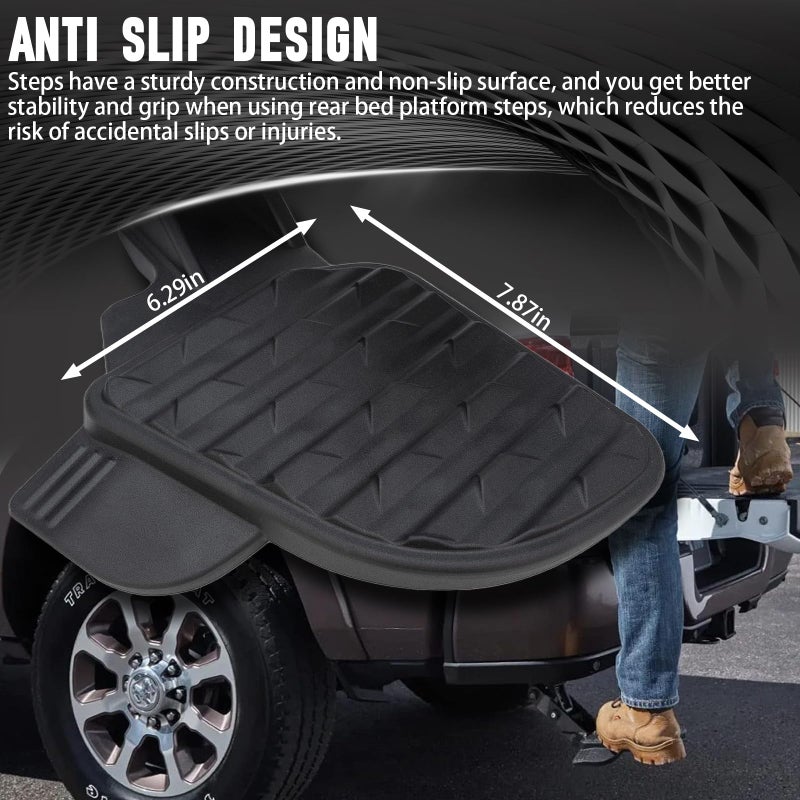 WEILEITE Rear Bed Step Retractable Truck Tailgate Bumper Step Fit for Dodge Ram 1500 DT(New Body Style) 2019 2020 2021 2022 2023 2024 2025 2026 Replaces 82215289AG 82215289AH 82215289 82215289AB - Image 4