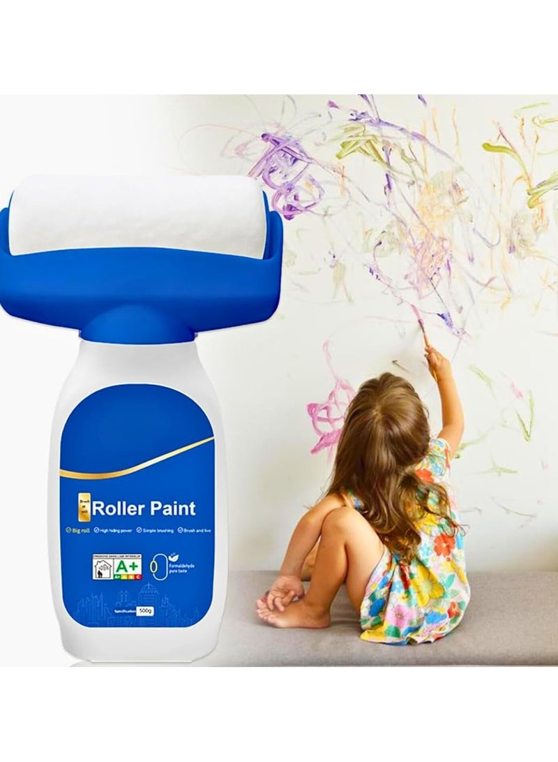 500g Wall Repair Paint Roller, 2 in 1 Wall Repaint Brush, Easy Wall Repair Tool for Ceramic, Tile, Pottery, Porcelain, Ceiling, Repairs Graffiti, Scratches, Footprints - Image 1