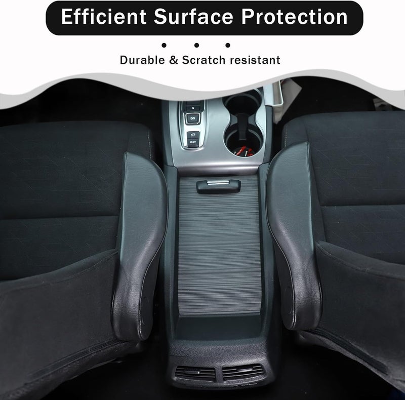HIRUFAIT Black Leather Car Seat Armrest Covers - Image 4