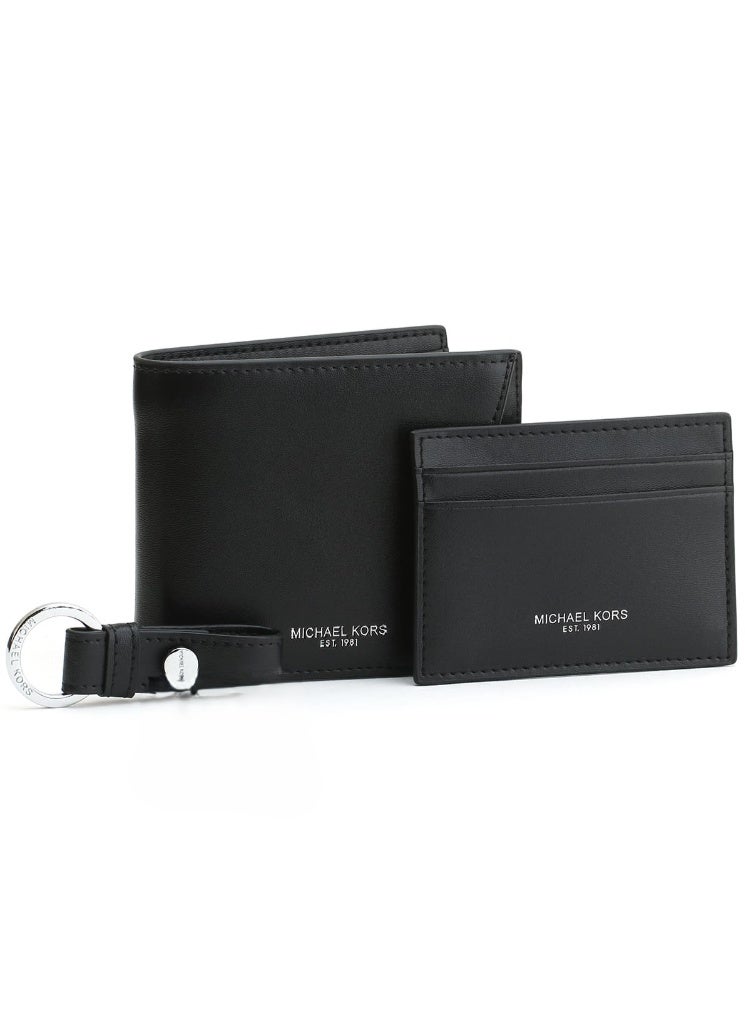 Michael Kors Men’s Black Leather Wallet with Card Holder, Keychain & Gift Box – Premium 4-Piece Set - Image 2