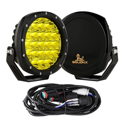 BIGLION.X 7Inch Round LED Amber Driving Offroad Lights 2PCS 210W 32000LM Amber Off road Lights LED Off Road Light Round Waterproof IP68 IP69K 12V 24V for Pickup Trucks SUV ATV UTV 4x4 - Image 1