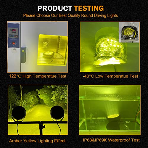 BIGLION.X 7Inch Round LED Amber Driving Offroad Lights 2PCS 210W 32000LM Amber Off road Lights LED Off Road Light Round Waterproof IP68 IP69K 12V 24V for Pickup Trucks SUV ATV UTV 4x4 - Image 2