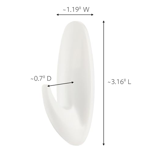 Command Medium Designer Hooks Value Pack, Damage-Free Hanging Wall Hooks with Adhesive Strips, No Tools Wall Hooks for Decorations in Living Spaces, 50 Sets of 1 Hook and 1 Strip - Image 2