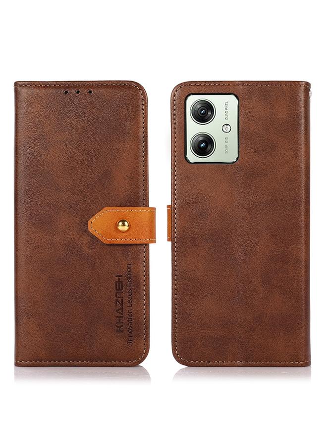 erorex Case For Motorola Moto G64 5G KHAZNEH Dual-color Cowhide Texture Flip Leather Phone Case - Image 1