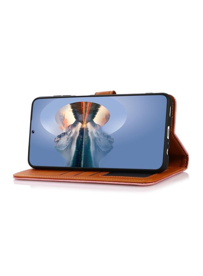 erorex Case For Motorola Moto G64 5G KHAZNEH Dual-color Cowhide Texture Flip Leather Phone Case - Image 5