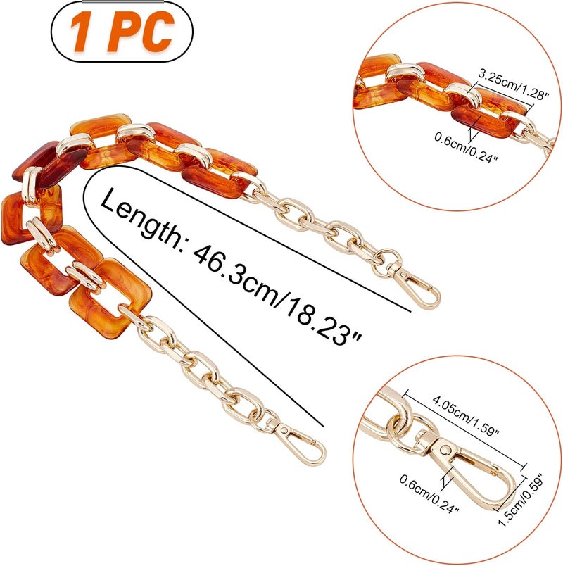 cheekyglo Purse Strap Replacement, 18.2 Inch Resin Flat Chain Strap Acrylic Bag Strap Short Clutch Bag Handles DIY Handbag Decoration Chain Accessories for Shoulder Crossbody Bag Pouchette - Image 4
