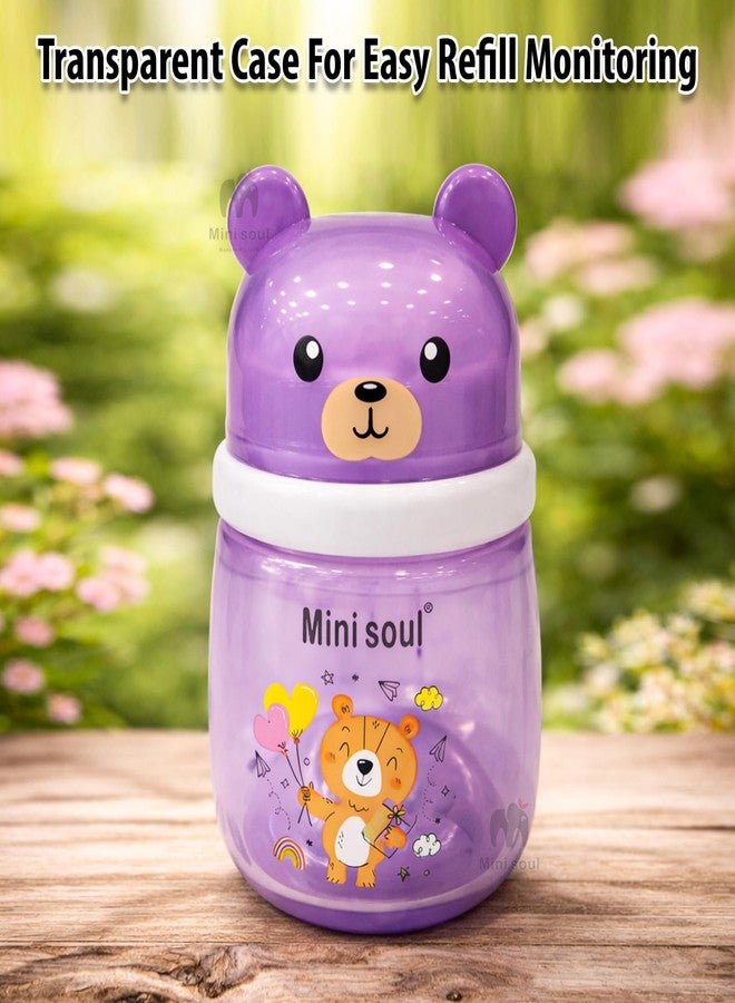Mini Soul Baby Powder Puff with Container Soft Feather Sponge Powder Applicator for Newborn & Infant Transparent Refillable Case Mess-Free, Leak-Proof, Baby-Safe Powder Puff for Kids Purple - Image 2