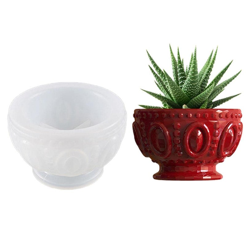 Silicone Concrete Flower Pots Molds Silicone Planter Molds Resin Round Bowl Molds Cement Clay Molds Candle Soap Making Moulds A