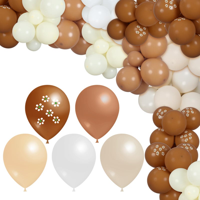 Charnoel 131 Pcs Cielito Lindo Party Decoration Platos De Barro Fiesta Balloons Arch Kit Backdrop Mexican Talavera Party Decorations for Wedding Birthday Baby Shower Bridal Engagement Photo SuppliesBrown - Image 3