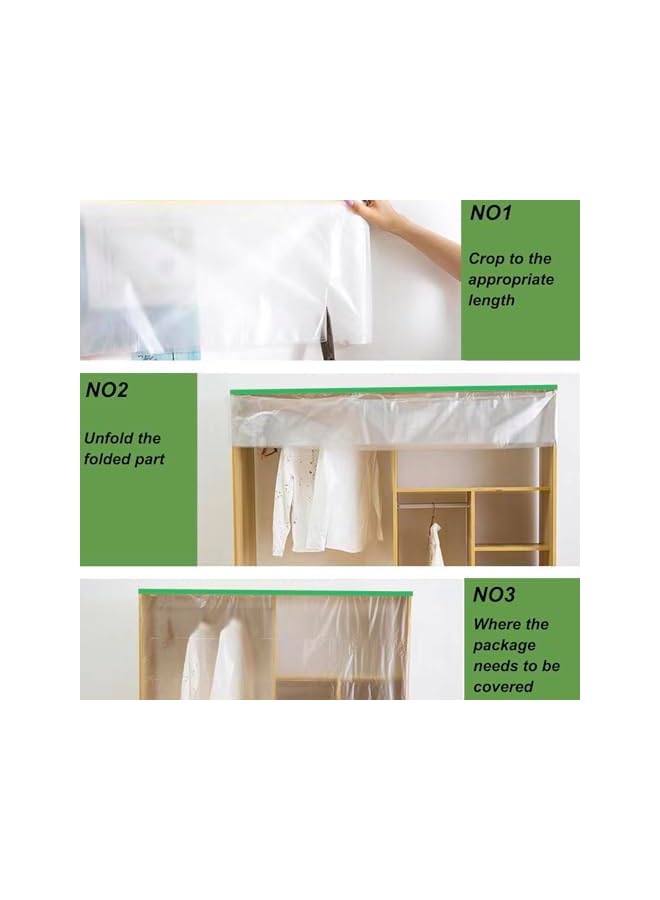 PROMASS promass 2 Pack Pre-Taped Drop Film – 59'' x 65ft Pre-Taped Masking Film with Updated Tape and Drape for Painting Projects, Interior Coating, Baseboards, and Furniture Protection  - Image 3