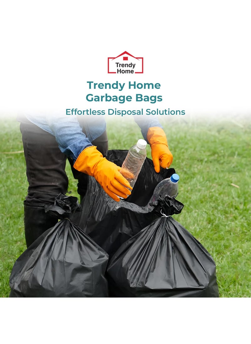 Senego Senego by Trendy Home Garbage Bags for Dustbin Pack of 6 Large 180 Count 24 x 32 Inches for Dry Wet Waste Dustbin Trash Bags Garbage Bag for Trash Cans 30 Bags Per Roll Black  - Image 2