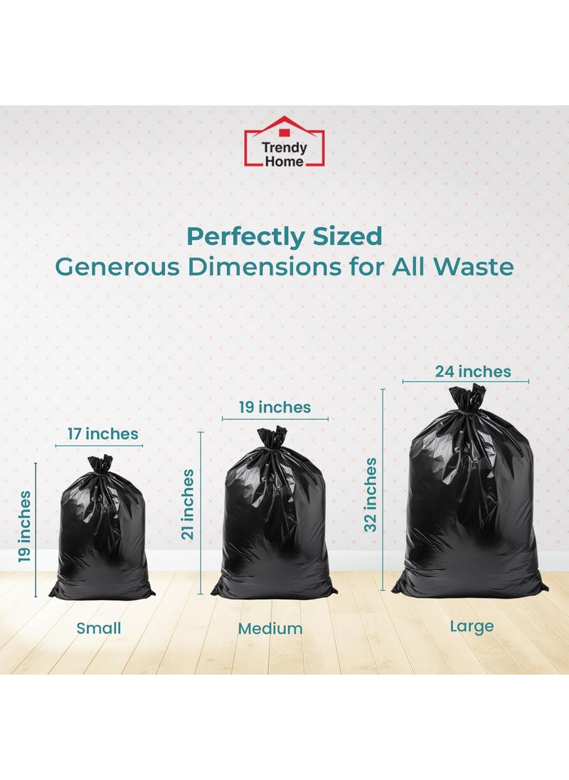 Senego Senego by Trendy Home Garbage Bags for Dustbin Pack of 6 Large 180 Count 24 x 32 Inches for Dry Wet Waste Dustbin Trash Bags Garbage Bag for Trash Cans 30 Bags Per Roll Black  - Image 5