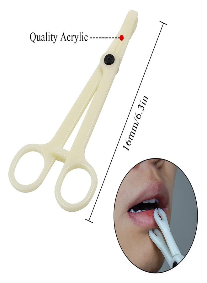 Autdor Piercing Clamps - Autdor 10Pcs Piercing Forceps Rounded Slotted Disposable Piercing Clamps Septum Forceps for Lip Navel Tongue Belly Ear Nose Piercing Kit Piercing Tools - Image 2