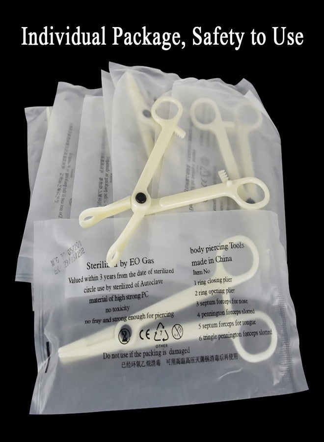 Autdor Piercing Clamps - Autdor 10Pcs Piercing Forceps Rounded Slotted Disposable Piercing Clamps Septum Forceps for Lip Navel Tongue Belly Ear Nose Piercing Kit Piercing Tools - Image 3