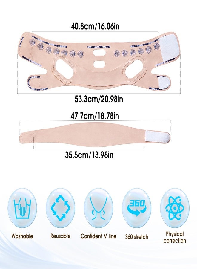 kanuoc Upgrade V Line Face Lifting Mask, Chin Strap for Sleeping, V Line Lifting Mask Face Slimming Strap, Double Chin Reducer Eliminator for Women, Jaw Exerciser, Firming Prevent Sagging (21-27in, Pink) - Image 5