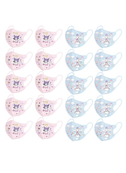 20 Pcs Marvel Cartoon Masks Set, Dust Proof Sun Protection Fabric Face Covering (Blue+Pink)