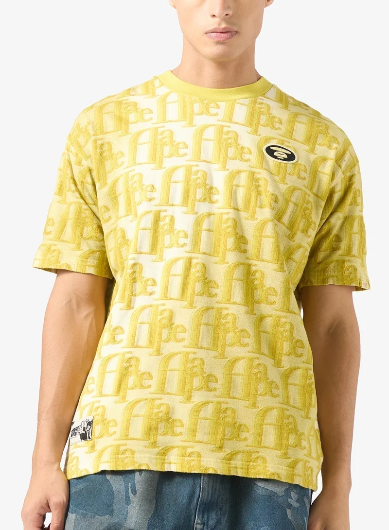 ايه ايه بي إي تيشيرت بشعار مون فيس المونوغرام