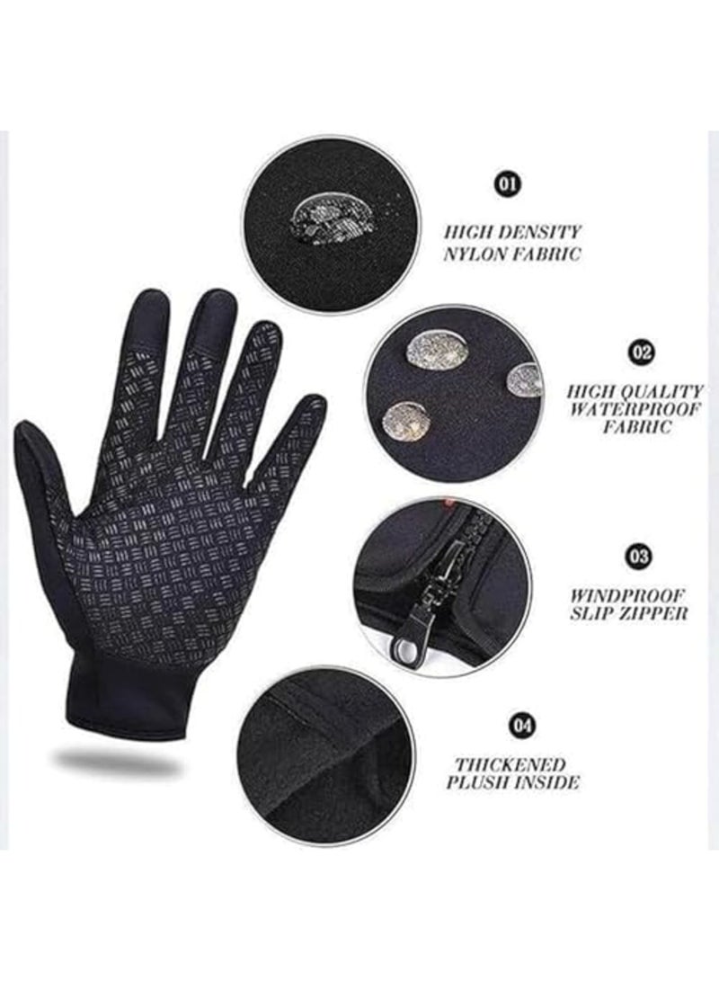 SYOSI قفازات شتوية حرارية للرجال والنساء، مقاومة للماء والرياح، تعمل باللمس، دافئة للدراجات، المشي، القيادة، والجري - Image 5