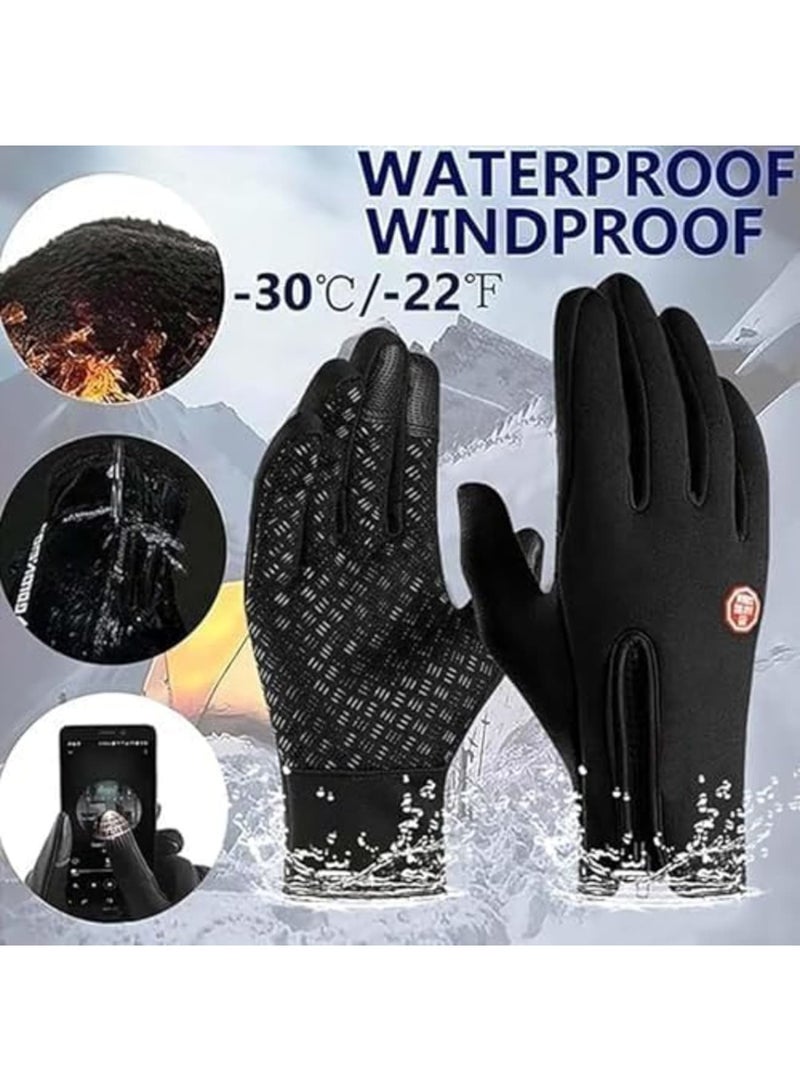 SYOSI قفازات شتوية حرارية للرجال والنساء، مقاومة للماء والرياح، تعمل باللمس، دافئة للدراجات، المشي، القيادة، والجري - Image 3