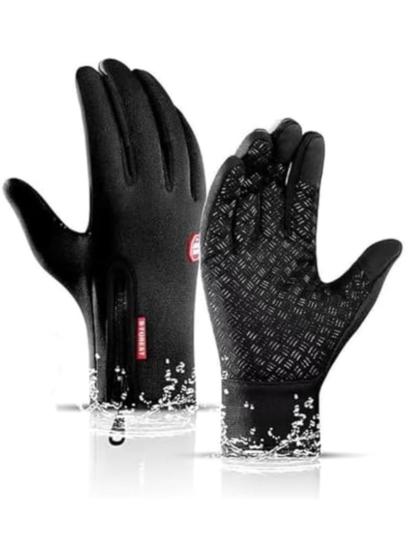 SYOSI قفازات شتوية حرارية للرجال والنساء، مقاومة للماء والرياح، تعمل باللمس، دافئة للدراجات، المشي، القيادة، والجري - Image 1
