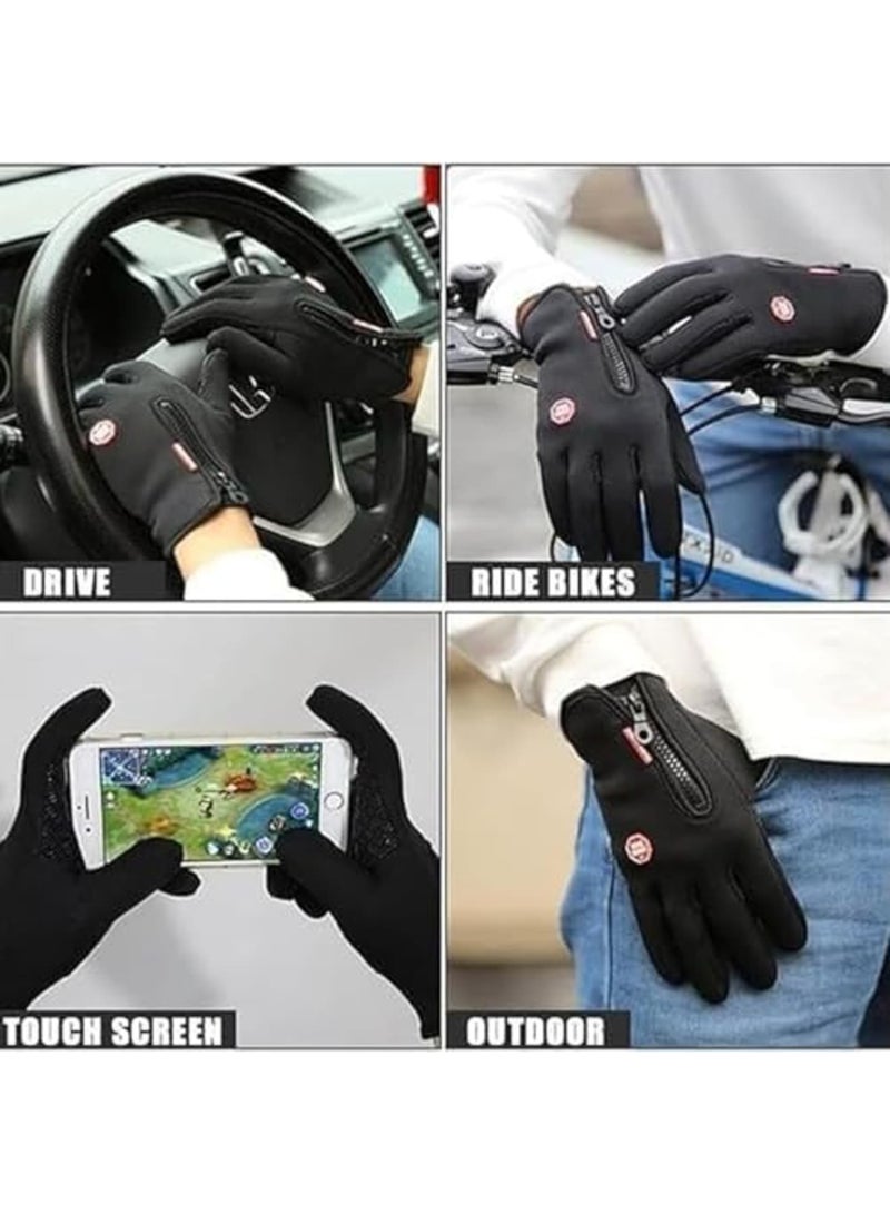 SYOSI قفازات شتوية حرارية للرجال والنساء، مقاومة للماء والرياح، تعمل باللمس، دافئة للدراجات، المشي، القيادة، والجري - Image 4
