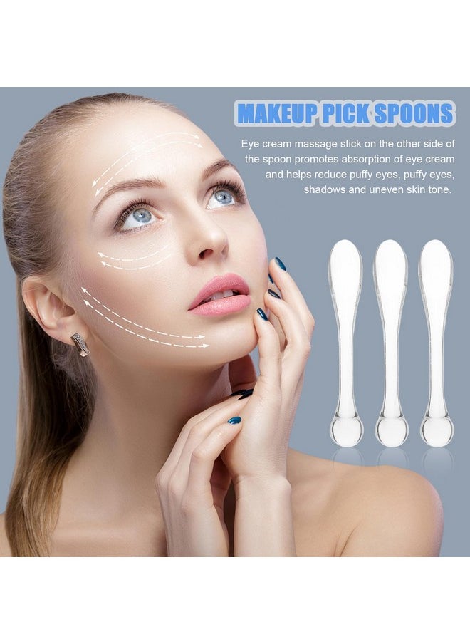 HEALLILY 15pcs Cosmetic Spatula Facial Cream Spatula Acrylic Makeup Scoop Mixing Spoon Eye Roller Tool for Facial Skincare Supplies  - Image 3