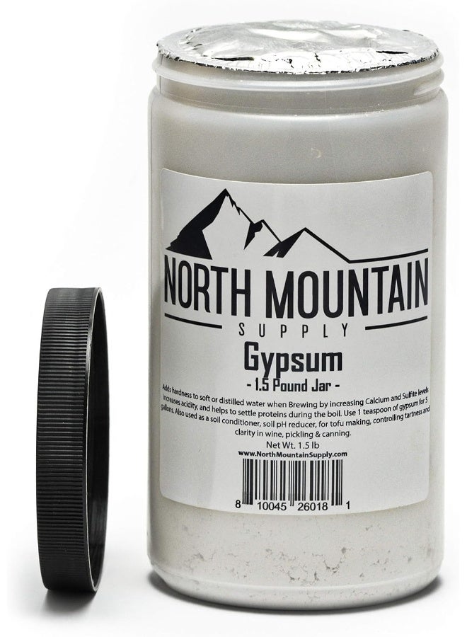 North Mountain Supply 1.5Lb Food Grade Calcium Sulfate Gypsum 1.5 Pounds  - Image 1