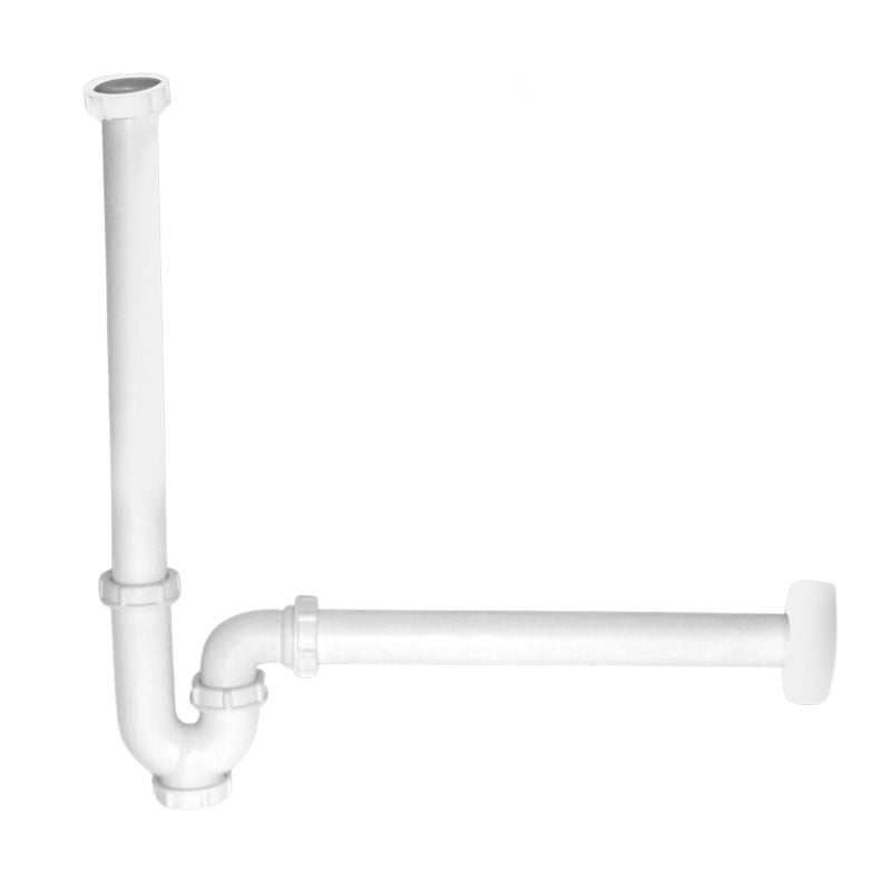 NEW WARE® PVC Bottle Trap P Trap Type with Pipe for Bathroom Basin Kitchen Sink Wash Basin Drain Water Outlet (White,Set of 1) - Image 1