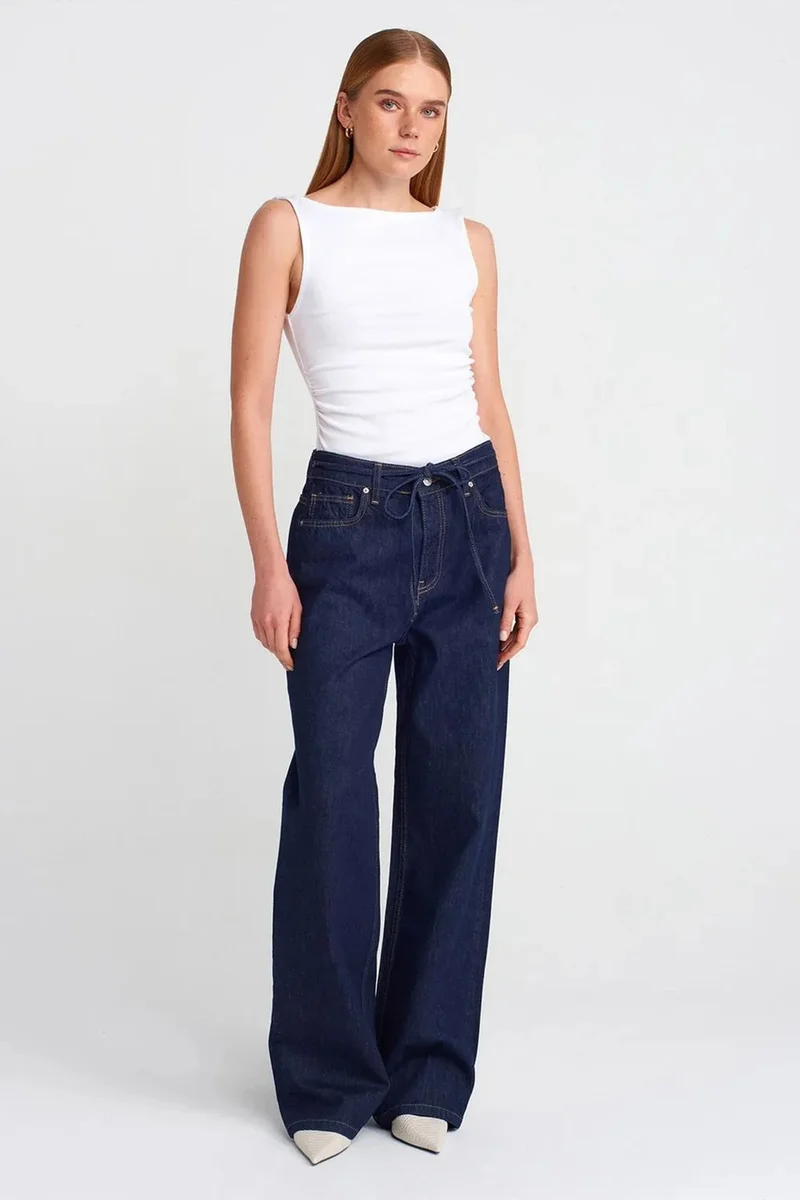 Dilvin White DILVIN Sleeveless Boat Neck Jersey Blouse for Women | Best Price UAE