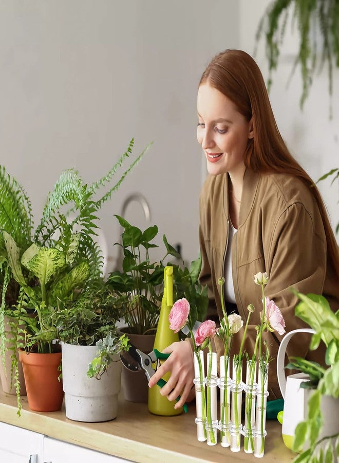 OneNine Hinged Flower Vase, Tube Hinged Vase for Flowers, Test Tubes Flower Vases Plant Vase Decor Set with Brush, Great for Living Room, Office, Library, Conference Room Decoration(Large 6pcs) - Image 5