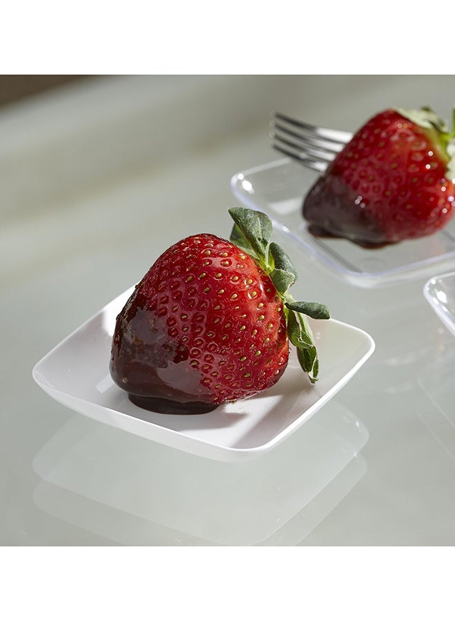Goldedge 48-Piece Mini Appetizer Set Includes 24 Tasting Plates & 24 Mini Tasting Forks Stylish & Reusable for Parties & Events  - Image 2