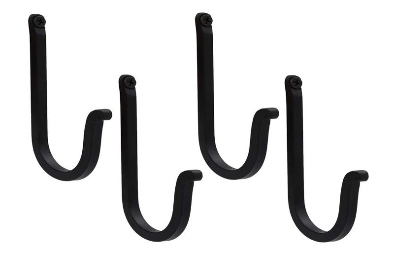 THDC Single Prong Wrought Iron Hooks, Vintage Hand Forged Iron Curved Metal Fasteners – Decorative Colonial Wall Décor, Heavy Duty Wall Hooks, Hangers for Keys, Coats, Robe, Bags, Home, Kitchen (4) - Image 1