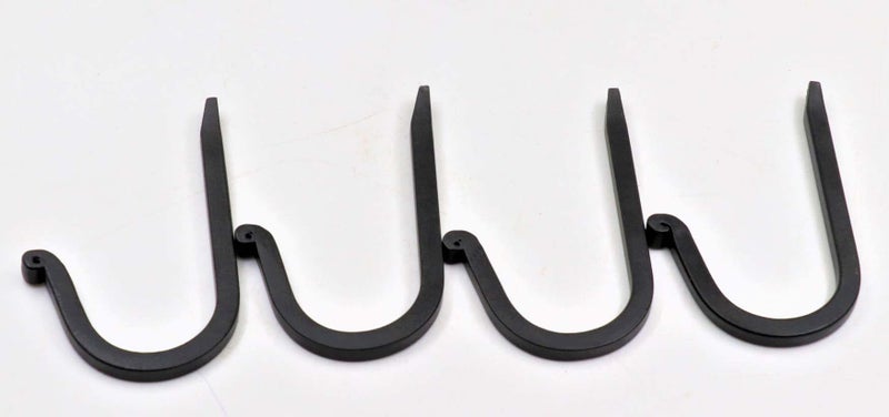 THDC Single Prong Wrought Iron Hooks, Vintage Hand Forged Iron Curved Metal Fasteners – Decorative Colonial Wall Décor, Heavy Duty Wall Hooks, Hangers for Keys, Coats, Robe, Bags, Home, Kitchen (4) - Image 2