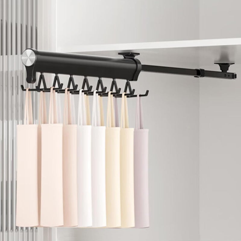 MAFAGE Extendable Clothes Rail for Wardrobe, Aluminium Alloy Robust Adjustable Clothes Rail Cupboard, Save Space (Black, Improved Version 292 cm) - Image 1