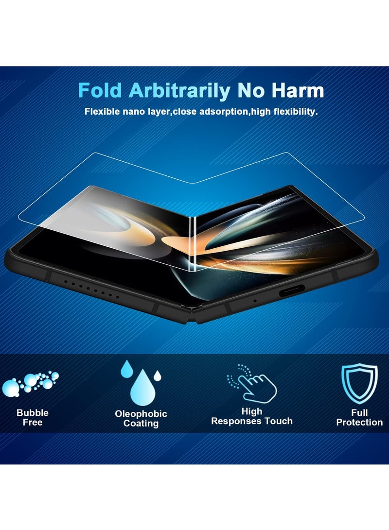 Screen Protector for Galaxy Z Fold 4, Inside TPU Film and Full Covered Outer and Back Cover Screen Protector, High Clarity, Anti-Shatter, Bubble Free for Samsung 5G 8 Pcs - Image 3