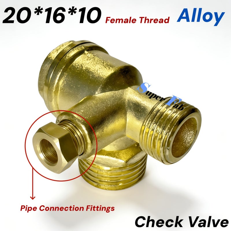 3Pcs Check Valve Kit 20x16x10mm Female Thread Aluminum Air Compressor Non Return Valve - Image 4