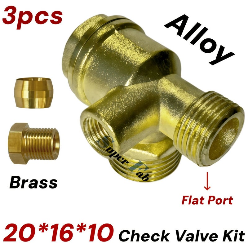 3Pcs Check Valve Kit 20x16x10mm Female Thread Aluminum Air Compressor Non Return Valve - Image 3