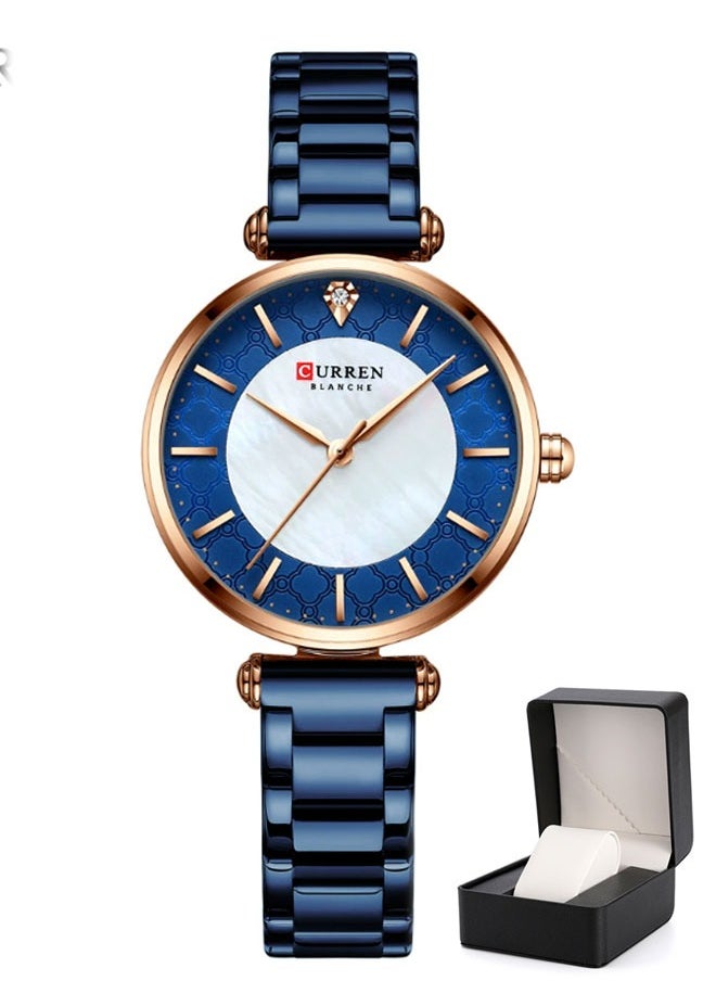 CURREN Women's Quartz Watch With Stainless Steel Strap  3ATM With Exquisite Watch Box  - Image 1