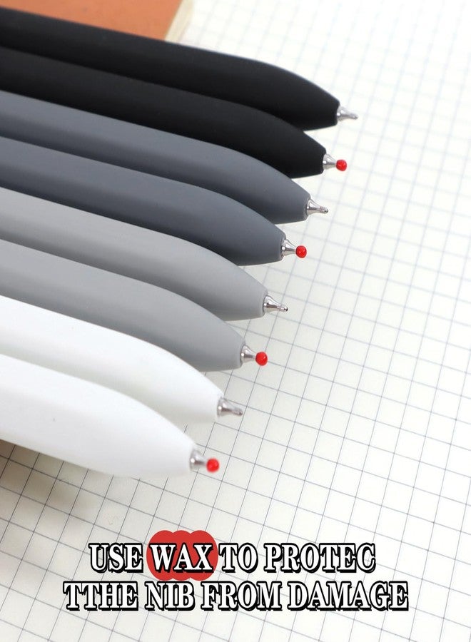 Piochoo Gel Pens, 8Pcs Quick Dry Black Ink Soft Touch Best Pen for Smooth Writing Journaling, Note Taking, School Supplies, Cute Office Pens for Men Nurse Aesthetic - Image 2
