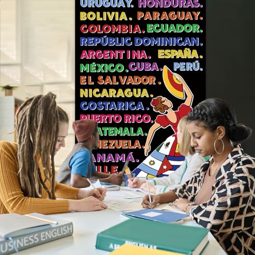 Yarcooly Hispanic Heritage Month Door Cover Latin American Banner Spanish Classroom Decorations National Hispanic Heritage Month Decorations for Classroom Home - Image 3