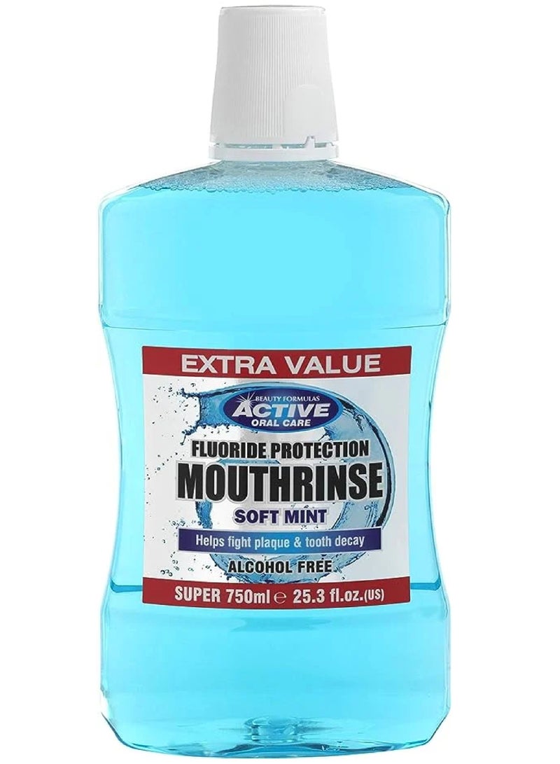 BEAUTY FORMULAS MOUNTHRINSE SOFT MINT 750ML